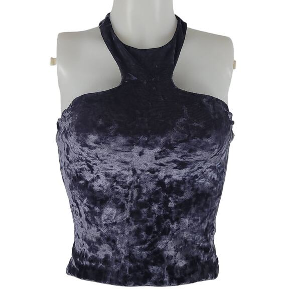 Intimately Free People Blue High Neck Stunning Velvet Tank XS - Picture 1 of 5